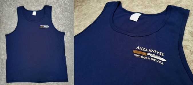 ANZA XL EMBROIDERED TANKTOP: NAVY BLUE